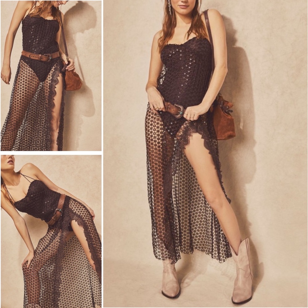 Free People Smoke & Mirrors Bodysuit Dress - NWT